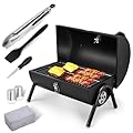 Joyfair Portable Charcoal Grill Set, Small Tabletop Barbecue Grill with Accessories Tools for Outdoor Camping BBQ Grilling Backyard Party Cooking, Heavy Duty & Innovative Design, Thermometer & Chimney