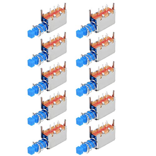 Interrupteur à bouton-poussoir SPST autobloquant bleu 10pcs pour circuit électrique