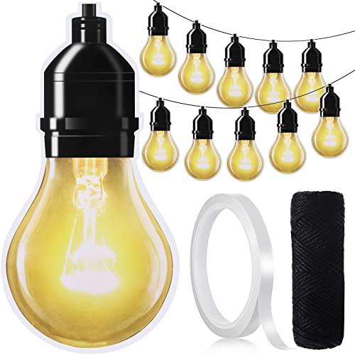 Luz de color cálido en bombillas de estilo industrial elegante para pancartas navideñas