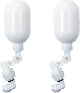 2Pcs Float Ball Valve Shut Off for Automatic Water Bowl Tank Mount with Adjustable Arm for Ponds Livestock Water Trough Aquariums Aquaculture Hydroponics