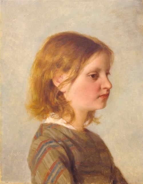 Tableau Portrait d'une jeune fille par Albert Affiche Impression d'art Décoration Murale