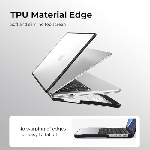 Image of BlueSwan Hard Shell Case Compatible for MacBook Pro 16 inch M5 2026 2025-2021 M4 M3 M2 M1 Pro /Max Chip, A3429 A3428 A3403 A3186 A2991 A2780 A2485, Matte Cover Anti-Cracking TPU Bumper, Frosted Clear