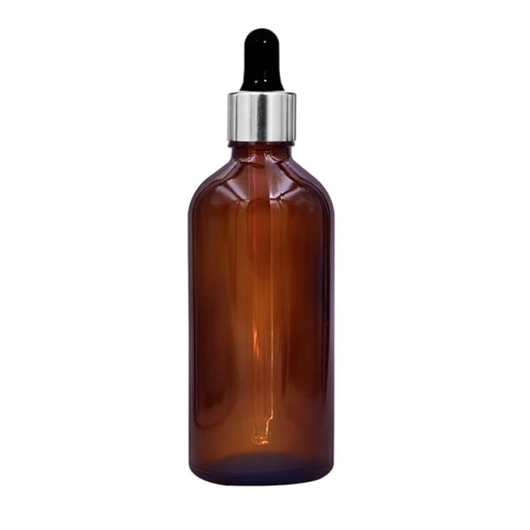 Glass Bottle Dropper 100ml + Glass Pipette Silver Cap (Amber 100 ML - 1 Piece)-image-14