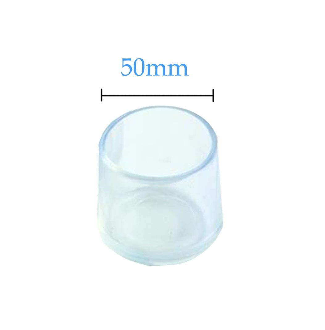 Silikonowe nakładki na nogi krzeseł, Furniture Leg Caps Transparent Multiple Sizes Pack Of 16(Circle 50mm)