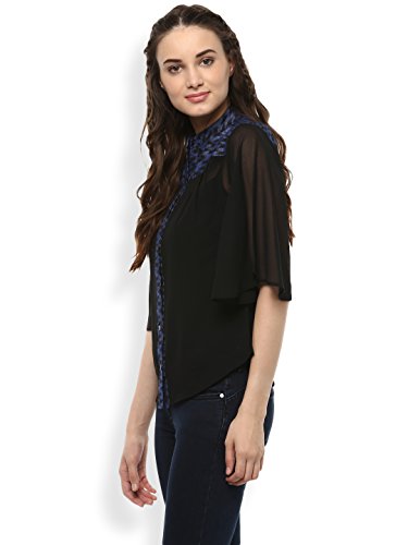 Image of RARE Women Black Solid Shirt Style Top (EP2085)