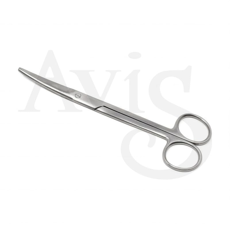 AVIS Mayo Scissors Curved - Premium Stainless Steel Grade 410 Surgical Scissors for Cutting Tissues and Sutures in Medical, Dental, and Veterinary Procedures (6.5") 1