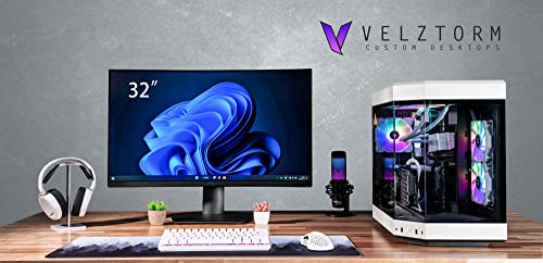 Image of Velztorm White Praetix Custom Built Y60 Gaming Desktop PC (GeForce RTX 5070 Ti 16GB (Beats 4080), Liquid Cooled Intel i9-14900K, 64GB DDR5, 2TB PCIe SSD, 1000W PSU, WiFi 6,Win11Pro)