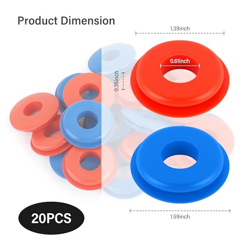Image of 20PCS Glad Hand Seals for Glad Hand Air Hose,Rubber Gladhand Seals of Semi Truck Accessories,Air Lines for Semi Truck Car Accessories Compatible with Tramec Tectran Haldex (10PCS Red+10PCS Blue)