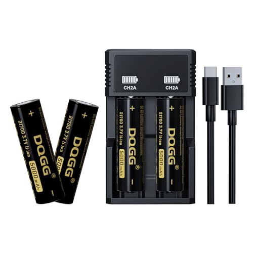 21700 3.7V 5000mAh Rechargeable Batteries (4 Pack)