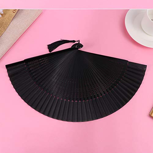 STOBOK Ventiladores de Dobramento de Mão Com Moldura de Bambu Ventiladores de Dobradura de Seda Vent