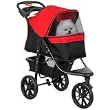 PawHut Poussette pour chien 3 roues tout terrain EVA 12