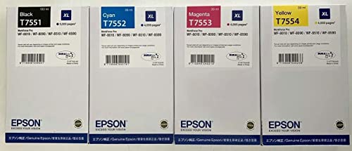 Cartouche encre Epson T7551 T7552 T7553 T7554 XL pack jet d'encre Workforce