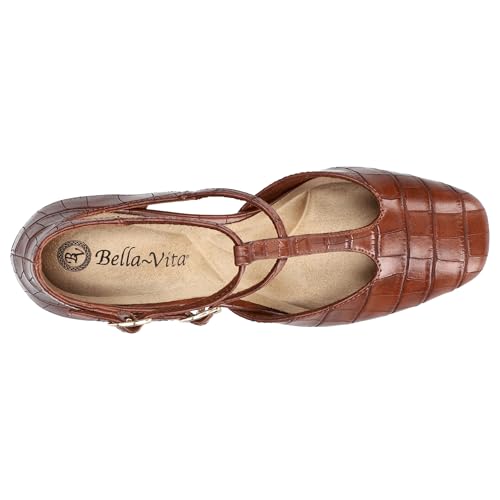 Bella Vita Women's Harpswell Block Heeled Pumps, Tan Croco, 6 X-Wide - image 8