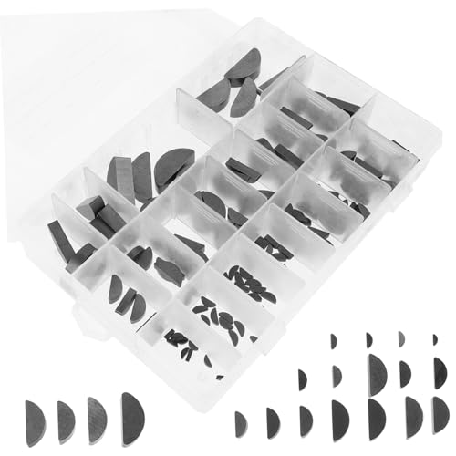 Gatuida 135pcs Woodruff Key Set Carbon Steel Half Keys Assortment for Mechanical Applications Keyway Collection for Machinery and Automotive Repairs