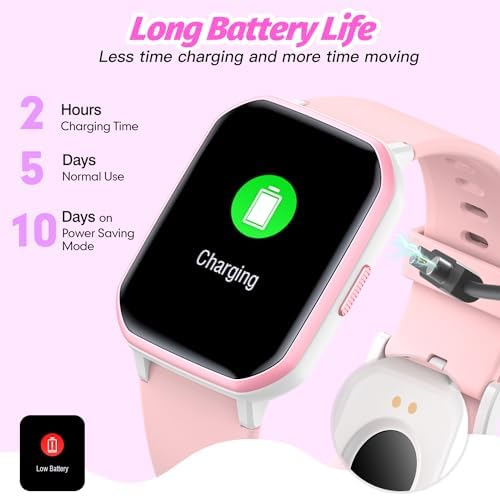 Kids Smart Watch for Girls,IP68 Waterproof Kids Fitness Tracker Watch with 1.5 Inch DIY Face,Heart Rate Sleep Monitor,19 Sport Modes,Calories Counter,Alarm Clock,Great Gifts for Children 6+ (Pink)