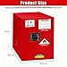 Flammable Storage Cabinet 16 Gallon Red, 18 Gauge Galvanized Steel Chemical Safety Cabinet, 3-Point Locking System & Adjustable Shelf for Warehouses, Industrial Use, Garage & Home
