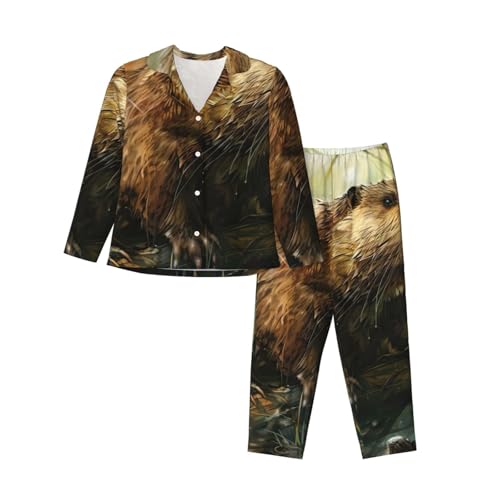 Pyjama castor femme manches longues pour des nuits douces et réconfortantes