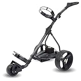 PowerBug GT DHC Tour Electric Golf Cart - Golf Bag Caddy with Lightweight Lithium Battery, Charger, Slope Control, Electronic Parking Brake - Push Powered Cart - Graphite