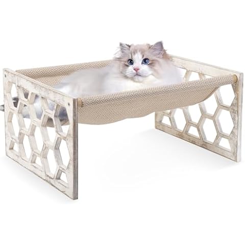 FEUFOAM Elevated Wooden Cat Hammock Bed Cover