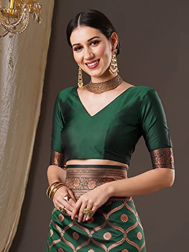 Image of Avantika Fashion Women's Kanjivaram Soft Silk Saree With Blouse Piece