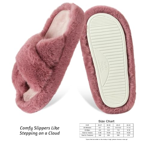 Image of Women's Memory Foam Fluffy Slippers - Cozy Fuzzy Plush Comfortable Shoes
