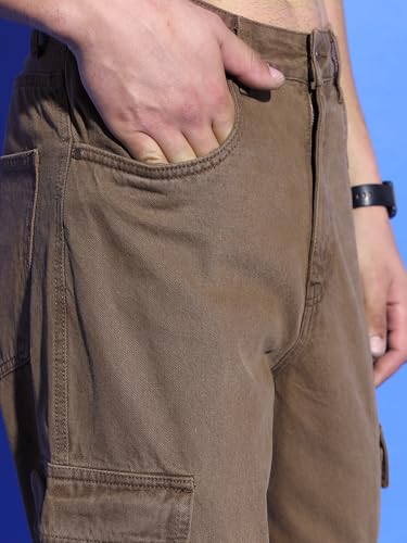 Image of Highlander Men's Regular Fit Cargo Pocket Jeans | Clean Look | Cotton Comfort | Utility Style