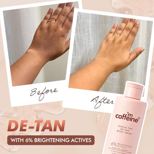 Image of mCaffeine Take a Dip Deo Body Wash with Mandelic and Salicylic Acid Keeps You Odour-Free for up to 6 Hours & Guava Tini 6% Brightening Actives De-Tan Body Wash Reduces Tan, Brightens Skin