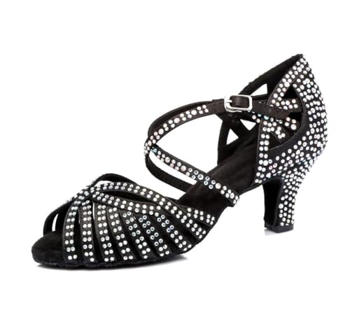 Chaussures danse salsa et mariage strass noirs pour briller au bal