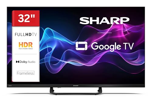 Sharp 32HF3965E 32 Zoll QLED Fernseher Google TV - Full HD Smart TV mit HDR, Blutooth, Google Assistant und Triple-Tuner (2026)
