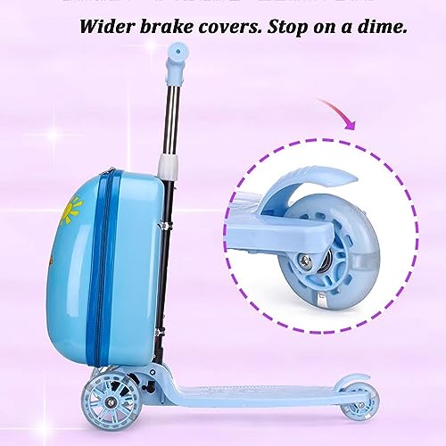 Generic Kids Foldable Scooter Luggage, Scooter Suitcase with LED Lights, Puppy Pattern, Durable & Waterproof Exterior, Carry-On Size2