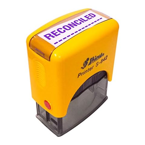 IMPACT2PRINT Shiny 842 RECONCILED Self Inking Rubber Stamp Business Custom Stamp Office Stationary Cover