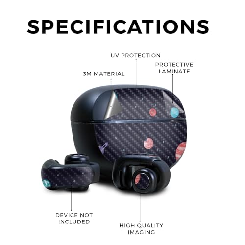 Image of Carbon Fiber Skin Compatible with Bose Ultra Open Earbuds - Bright Night Sky - Premium 3M Vinyl Protective Wrap Decal Cover - Easy to Apply | Crafted in The USA by MightySkins
