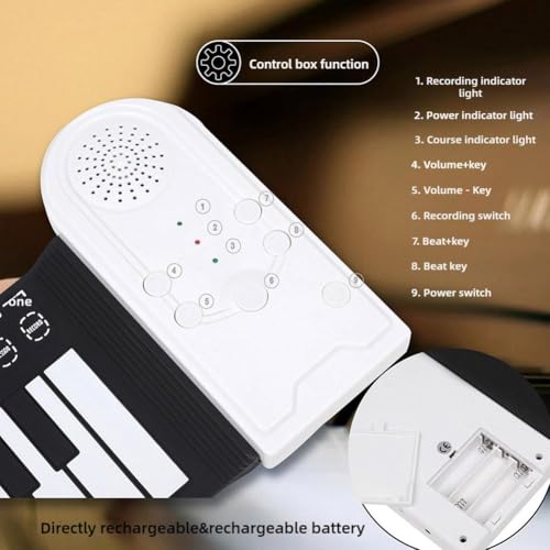 Clavier de piano enroulable à 49 touches, portable et rechargeable, clavier de piano électronique pliable, clavier en silicone souple, cadeau idéal pour les débutants - Les Beatles, Paul McCartney, John Lennon, RIngo Starr, George Harrison Clavier de piano enroulable à 49 touches, portable et rechargeable, clavier de piano électronique pliable, clavier en silicone souple, cadeau idéal pour les débutants – Image 7
