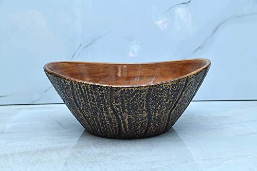 Zoyo Cera Joyo Cera Oval Designer Ceramic Wash Basin /(16 x 13 x 6 Inch)/ Wooden Color/Vessel Sink/Over or Above Counter Top Wash Basin for Bathroom Oval Shape/Finish for Bathroom & Living Room (B08L388KG5) Amazon Price History, Amazon Price Tracker