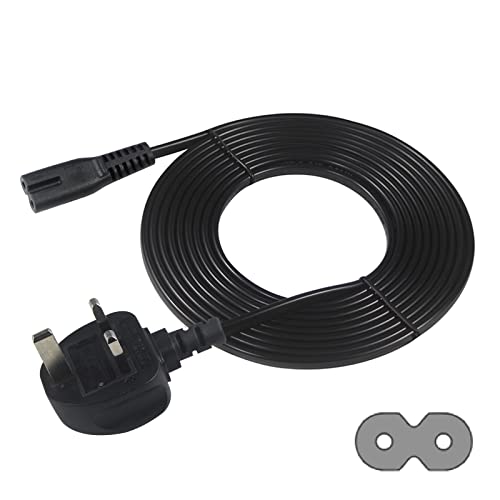 KC CABLE power 5M UK 3PIN Plug to IEC C7 Figure 8 Replacement Mains Cable Compatible with PS5 Xbox Series X tv Samsung LG Sony