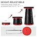 Doseno Upgraded Foldable Stool Thickened, Portable Collapsible Stool Retractable Stool for Fishing, Hiking, BBQ, Parties, Outdoor Activities (Red)