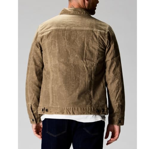 Image of Huckberry Flint and Tinder Men's Flannel-Lined Waxed Trucker Jacket