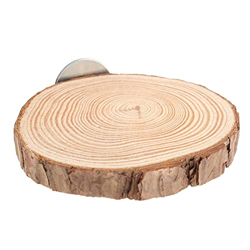 Image of Round Wooden Spring Bird Board, Parrot Perches Stand Toy Bird Parrot Perch for Small Parakeets Cockatiels Hamster Cage Accessories (6cm)