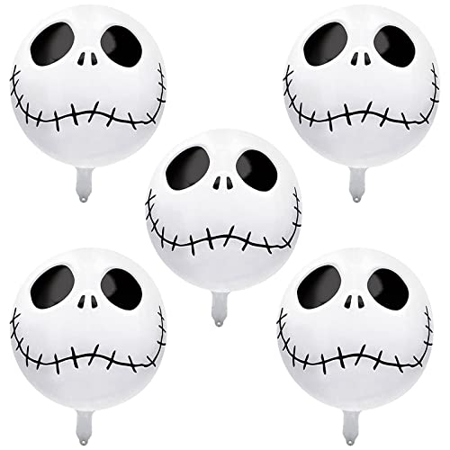10Pcs Halloween Balloons Decorations Happy Halloween Party Foil Mylar Balloons Halloween Skull Balloons Black White Strip Balloons For Halloween Birthday Baby Shower Wedding Party Decor Supplies #TOP3