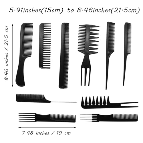 Set de 10 peines para peinado profesional miniatura 2