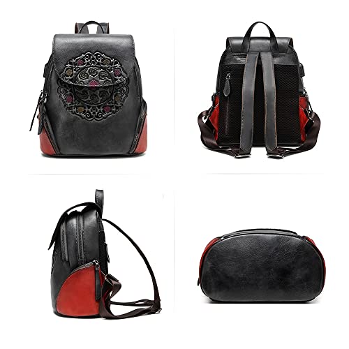 Mochila de cuero para mujer con diseño vintage miniatura 4