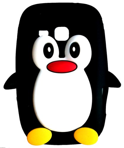 SKS Distribution® Negro Silicona pingüino Funda/Carcasa/Cover para Samsung Galaxy Mini 2 S6500