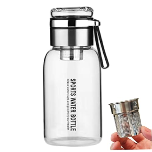 Botella de vidrio de 750 ml a prueba de fugas con asa para té e infusiones