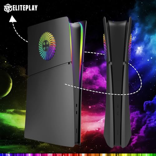 Façade numérique fine noire d'une finition premium pour PS5 Slim