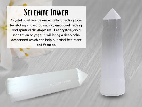 Image of Certified Selenite Crystal Tower Obelisk Point For Chakra