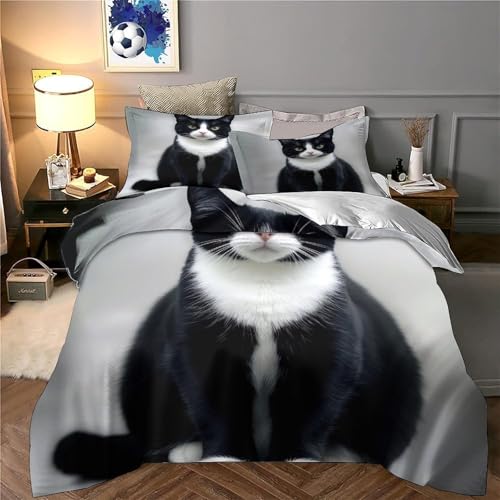 Parure de lit microfibre chat motif portrait studio 3D - 6