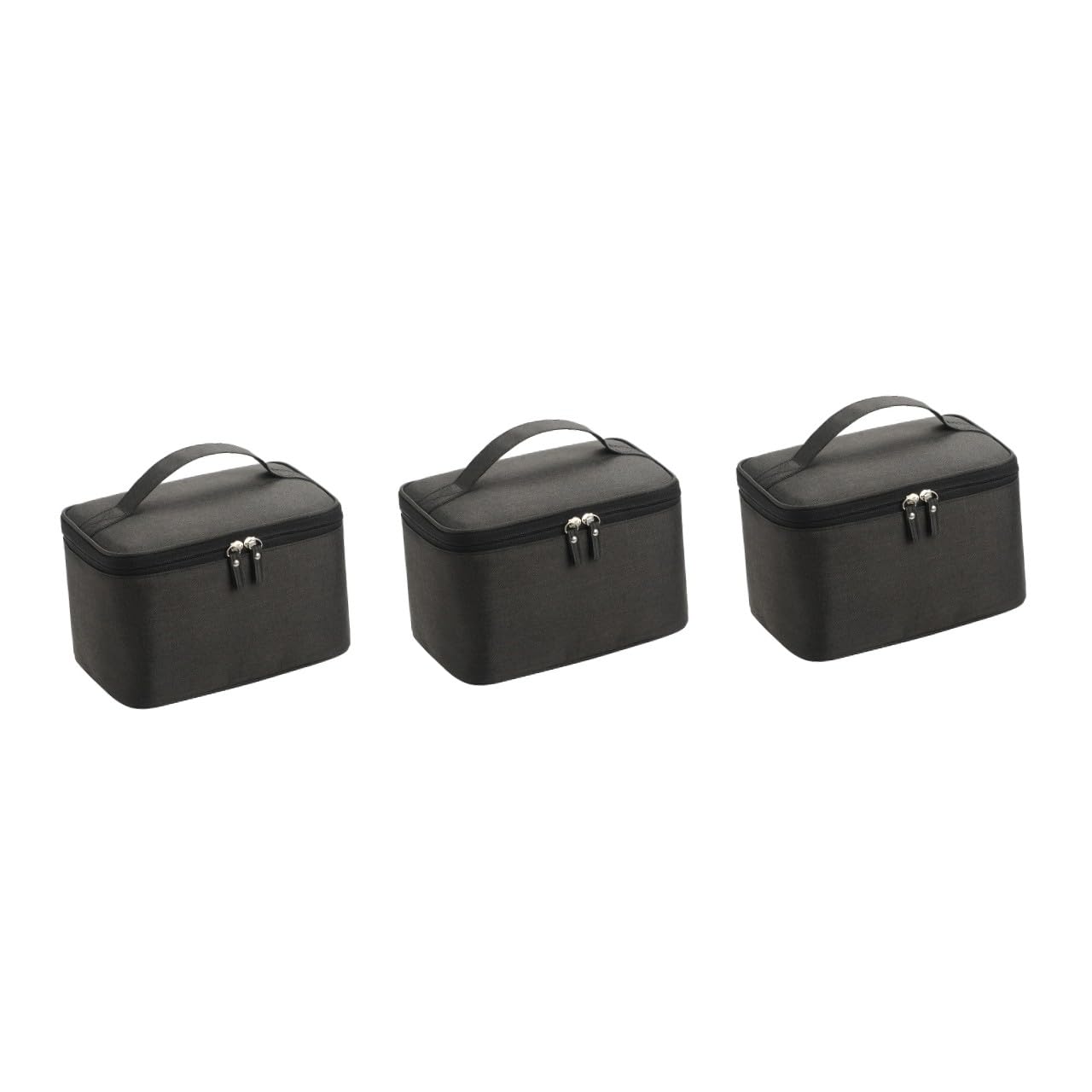 Ipetboom 3pezzi Borsa Cosmetica Da Viaggio Organizer Portatile Per Make-up e Necessità Da Toilette Design Elegante e Compatto Adatta Per Donne e Viaggi Nero Opaco
