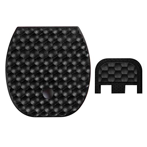 Cool Hand Slide Back Plate and Magazine Floor Plates for Glock, Fits Most Glock Models Gen 1-5, Pistol 9x19mm, Golf Ball Dimple Texture G10, Black