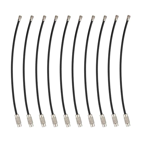 50~10 piezas de 10/15 cm de acero inoxidable for llavero, etiqueta, cuerda, cable de alambre, bucle, anillos de tornillo, llavero, círculo, accesorios de cuerda de campamento(Svart,1.5x100mm 30pcs)