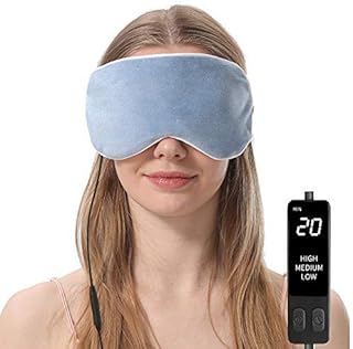 Aroma Season Cotton Silk Heated Eye Mask, Hot Compress for Belpharitis Dry Eyes Stye Eye Puffy Eyes (Blue)